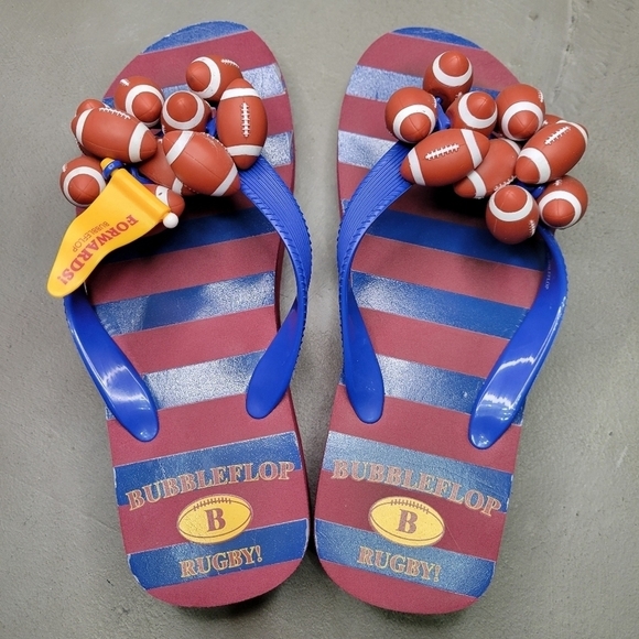 BUBBLE FLOPS 🏈 FOOTBALL🏈Size 6 [GREAT CONDITION] platform flipflos - Picture 4 of 17